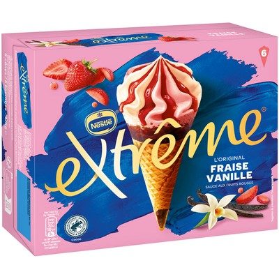 EXTREME CÔNES FRAISE/VANILLE X6 720ML
