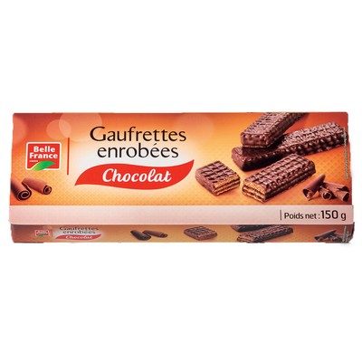 GAUFRETTES ENROBÉES DE CHOCOLA 150G