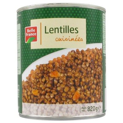 LENTILLES CUISINÉES 820G