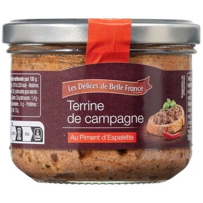 TERRINE DE CAMPAGNE AU PIMENT ESPELETTE 180G